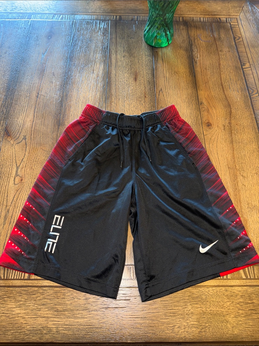 Nike Black and Red Boys' Athletic Shorts - Elite